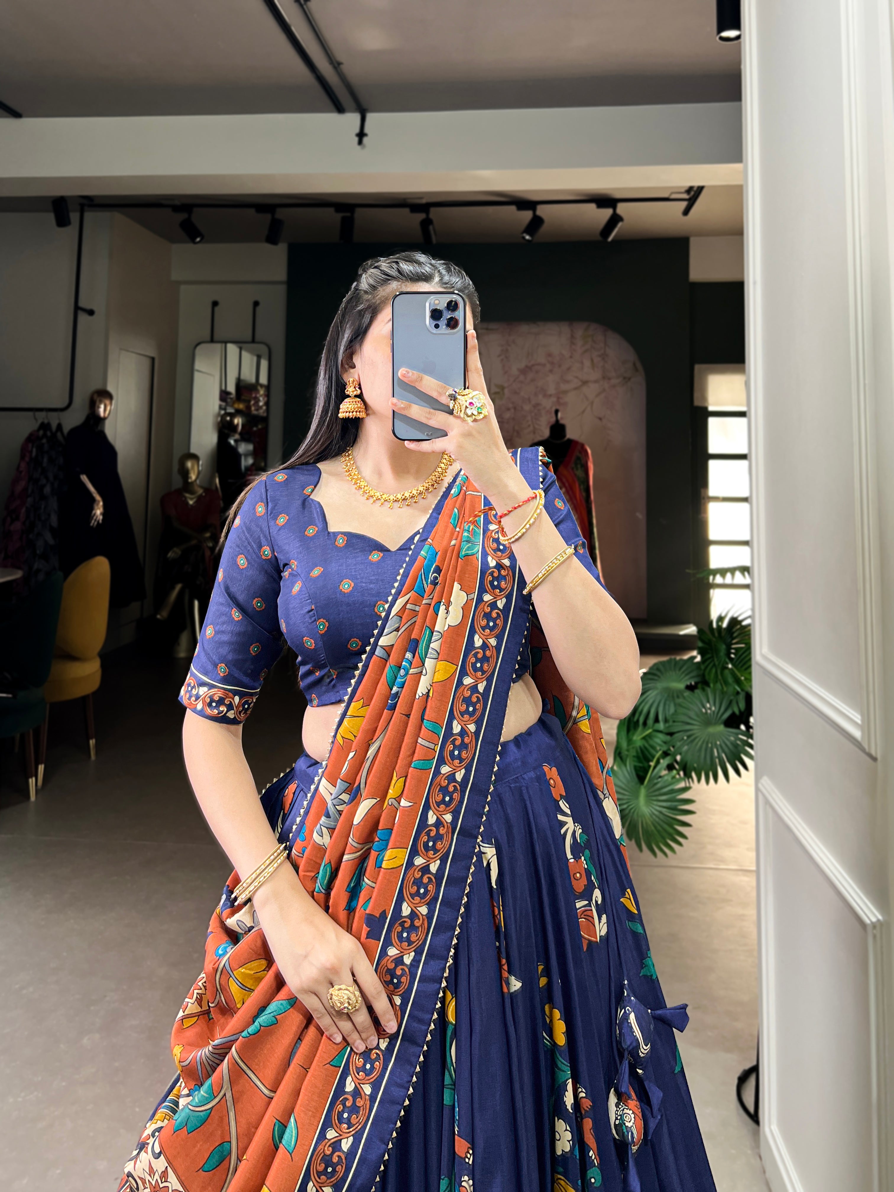 Exclusive Tussar Silk Lehenga Choli Set β Floral & Patola Print Design β¨π